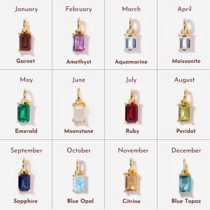 Birthstone Charm Baguette