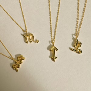 Scorpio Zodiac Pendant Necklace, Sagittarius, Capricorn, Aquarius Zodiac Sign 14K Gold Plated Necklace, Christmas Gifts For Her