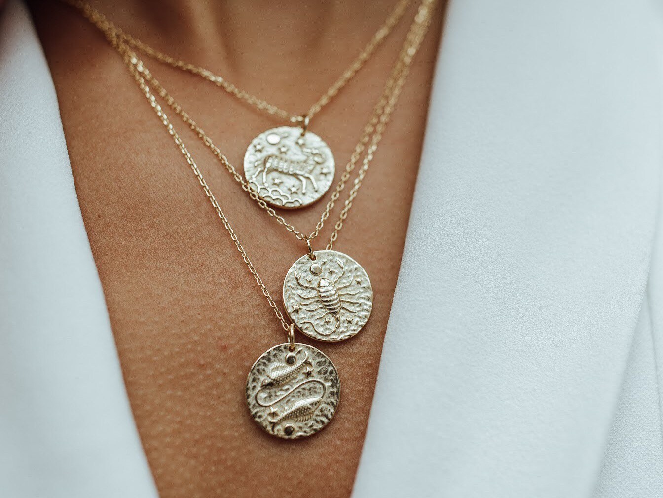 Gold Zodiac Necklace (Unisex)