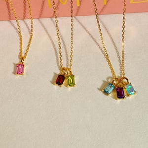 Family Birthstone Necklace, Custom Mother Children Necklace, Personalized Gift For New Mom, Gift For Wife, For Granddaughter