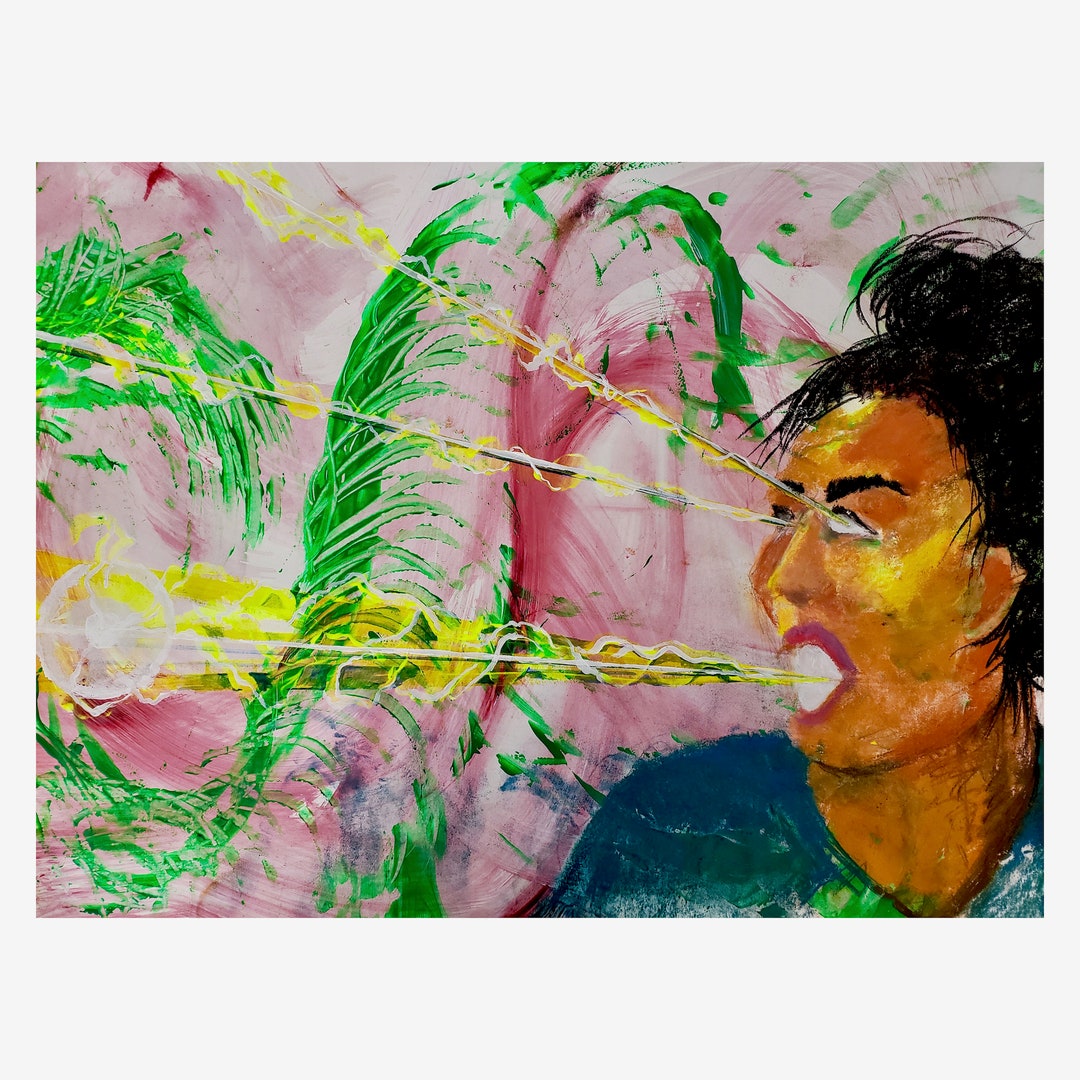 Lazer Lady I: Colorful Psychedelic Feminist Wall Art - Etsy