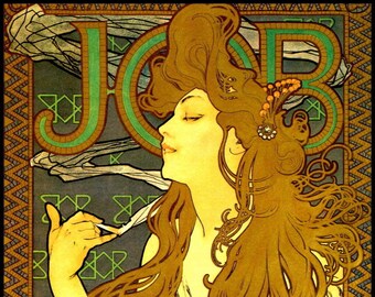 Art Nouveau Print -  Alfons Maria Mucha, Poster For JOB (Cigarette Paper), Circa 1899, Lithograph, Ready For Framing