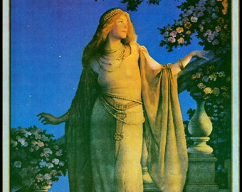 Maxfield Parrish  Painting, 'Enchantment',1926, 10x14, Art Nouveau, Wall Hanging, Home Decor