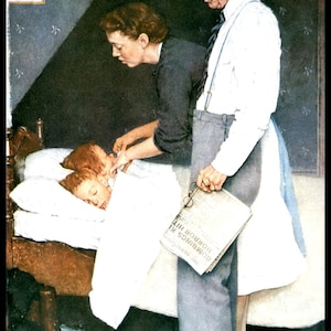 Norman Rockwell Print, Freedom From Fear, Original Vintage Book Page Print, Ready To Frame