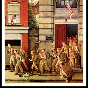 Norman Rockwell Print, &quot;Scouting Is Outing&quot;, Circa 1968, Original Vintage Book Page Print,  Ready To Frame