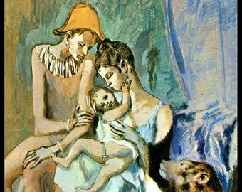 Picasso, Picasso Print, Pablo Picasso, Picasso Poster, Modern Minimalist, Minimalist Wall Art, Picasso Wall Art, "The Acrobat's Family...."