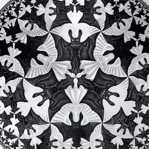 MC Escher Art Print Fantasy Illustration of Optical Illusion - Etsy