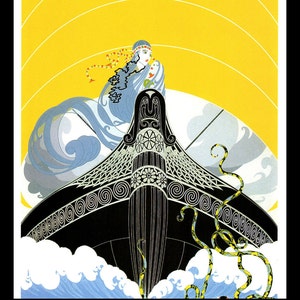 Erte Classic Art Deco Print, &#39;The Surprises Of The Sea&#39;, Original Vintage Art Print, Ready To Frame