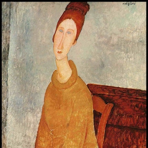 Modigliani Painting ,Modigliani Print, Amedeo Modigliani, Home Decor, Modigliani, &quot;Yellow Sweater&quot;, 1919, Vintage Book Plate Print