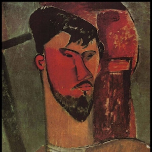 Modigliani Painting ,Modigliani Print, Amedeo Modigliani, Home Decor, Modigliani,&quot;Portrait of Henri Laruens&quot;,1908,Vintage Book Plate Print