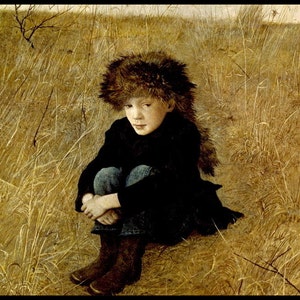 Andrew Wyeth Print, &quot;Faraway&quot;, Original Vintage Bookplate Print, Circa 1952, Collectible Americana Art, Ready To Frame