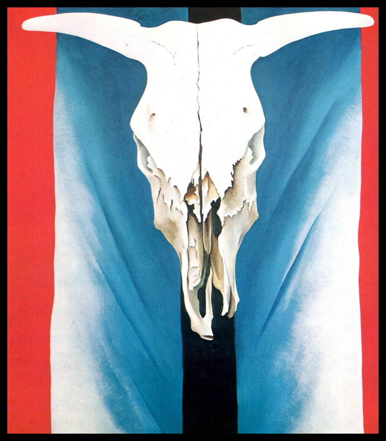 O'Keeffe Print Cow's Skull Red White Etsy