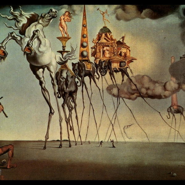 Salvador Dali Print, "The Temptation Of St Anthony", Salvador, Dali, Surrealism, Dali Painting,  Circa 1946, Vintage Book Plate Print