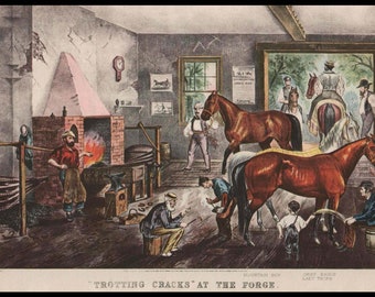 Currier and Ives Print, Americana, Primitive Decor, Antique Prints, Americana Decor, Winter, Victorian Print, Vintage Americana, Lithograph