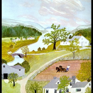 Grandma Moses, Grandma Moses Print, Country Decor, Primitive, Folk Art, Americana, Circa 1947, Vintage Book Page Print