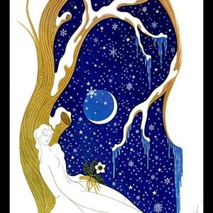 Erte  Print, The Seasons "Winter", Original Vintage Art Print,  Ready To Frame