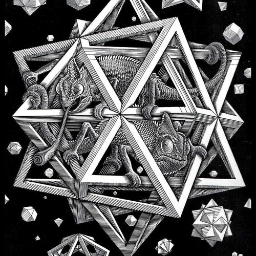 Mc Escher Print Escher Art Circle Limit Iv Heaven Etsy Israel