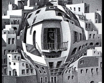 balangier絵画 Balcony (1945) by M.C. Escher – Artchive