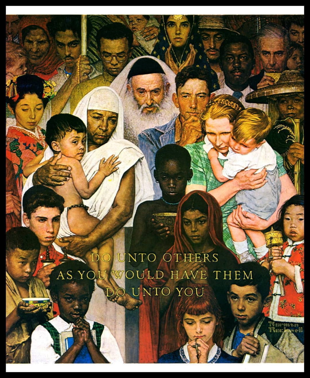 Norman Rockwell Print, the Golden Rule Original Painting for Post Cover