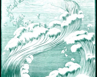 Art Nouveau, Art Nouveau Print, Art Nouveau Poster, Home Decor, Wall Hanging, Poster Print, Wall Decor, Fritz Endell, The Wave 1900