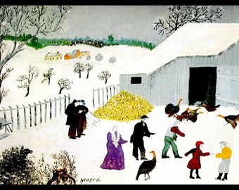 Grandma Moses, Grandma Moses Print, Country Decor, Primitive, Folk Art, Americana, Circa 1950, Vintage Book Page Print