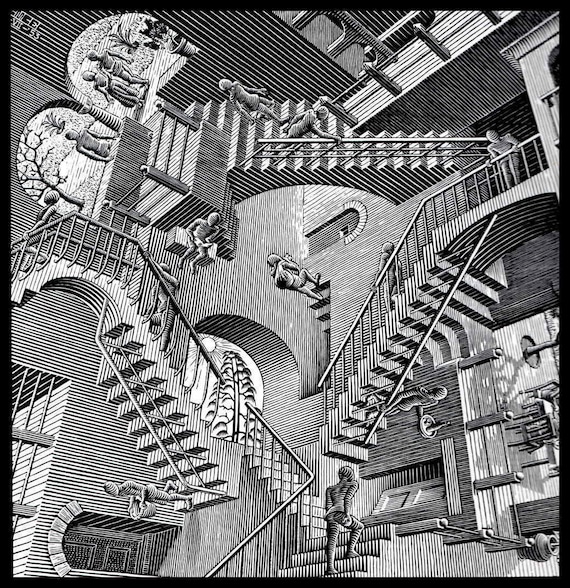 Vintage M.C. Escher Art Print Vintage M.C. Escher Art Print