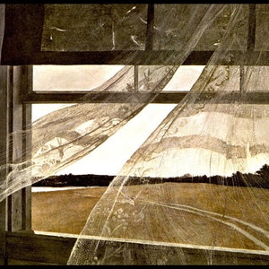 Andrew Wyeth Print, &quot;Wind From The Sea&quot;, Original Vintage Bookplate Print, Circa 1947, Collectible Americana Art, Ready To Frame