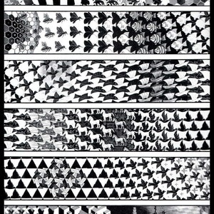 MC Escher Print, Escher Art, "Metamorphosis", Circa 1967-68, Vintage Print, Book Plate Page, Fantasy Illustration, Ready To Frame