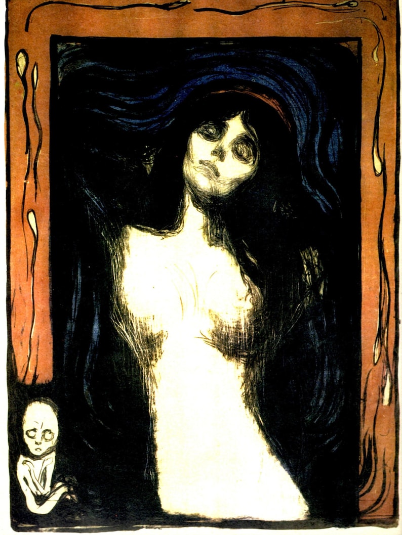 Art Nouveau Print Vintage Edward Munch Madonna  Loving image 0