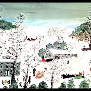 Grandma Moses, Grandma Moses Print, Vintage Americana, Country Home Decor, Folk Art, Americana, Circa 1955, Farm, Vintage Book Page Print