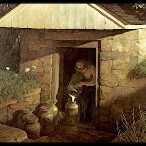 Andrew Wyeth, N C Wyeth Print (His Father), American Art, American Artist, Americana, Wyeth Art, Pennsylvania Artist, &quot;Springhouse&quot;