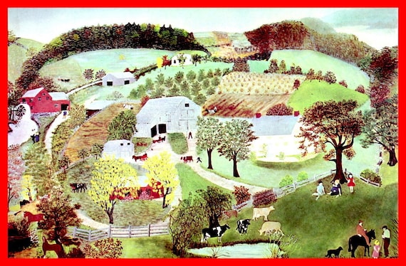 Grandma Moses The Pond 複製画 額装品 Grandma Moses The Pond 複製画