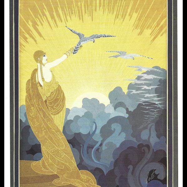 Erte  Vintage Art Deco Print, "New Bridges For The Seven Seas", Harpers Bazaar cover March 1919, Original Vintage Art Print, Wall Decor