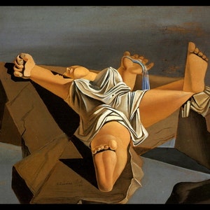 Dali Print, Salvador Dali Art, Dali Poster, Surrealist, Weird, Strange, Altered Art, &quot;Femme Couchee&quot;