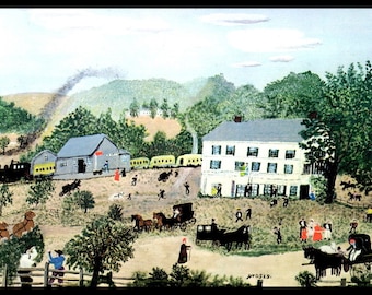 Grandma Moses, Grandma Moses Print, Vintage Americana, Country Home Decor, Folk Art, Americana, Circa 1959, Farm, Vintage Book Page Print
