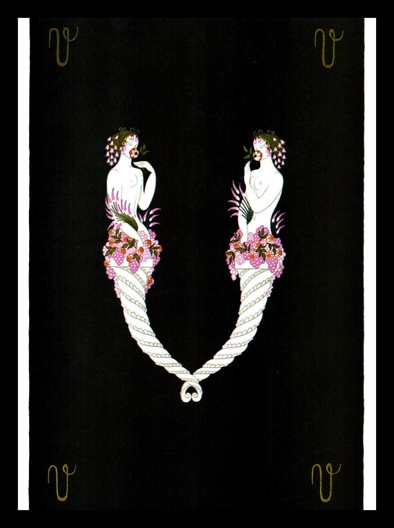 Erte Classic Art Deco Print, Alphabet Series 