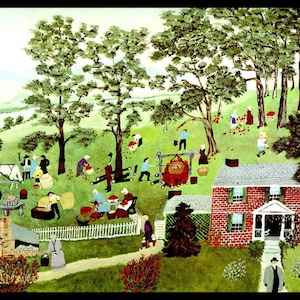Grandma Moses, Grandma Moses Print, Country Decor, Primitive, Folk Art, Americana, Circa 1947, Vintage Book Page Print