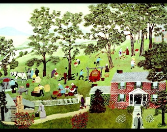 Grandma Moses, Grandma Moses Print, Country Decor, Primitive, Folk Art, Americana, Circa 1947, Vintage Book Page Print