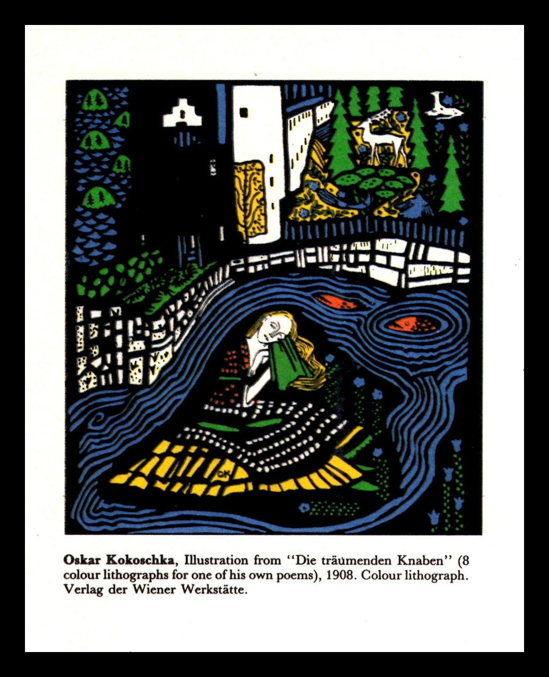 Unique gift for art lovers Oscar Kokoschka Art Nouveau early 1914 Original Vintage Print Unique gift for art lovers Oscar Kokoschka Art Nouveau early 1914 Original Vintage Print