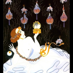 Erte Print, &#39;Stolen Kisses&#39;, Original Vintage Art Print, Ready To Frame, Highly Decorative