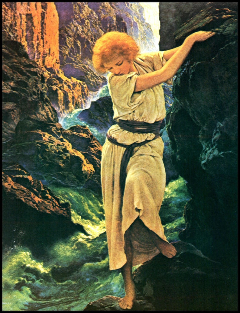 Maxfield Parrish Print, 'The Canyon', Life Magazine Cover December 1923, 10x14, Art Nouveau, Wall Hanging, Home Decor image 1