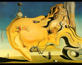 Salvador Dali, Salvador Dali Print, Salvador Dali Art, Dali Poster, Surrealist, Weird, Strange, Dali, Altered Art, "The Great Masturbator"