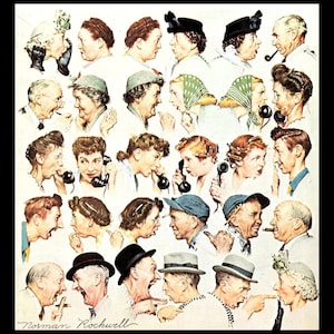 Norman Rockwell Print, &quot;The Gossips&quot;, Circa 1948, Original Vintage Book Page Print, Post Cover