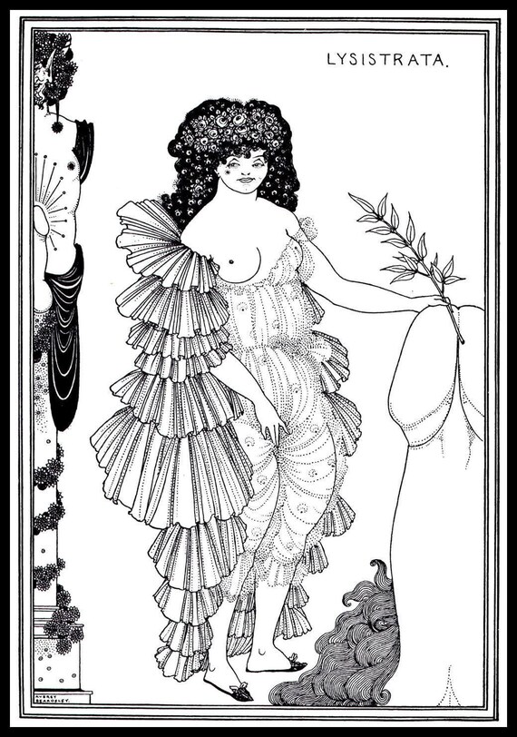 Erotic Art Nude Print Erotic Nudity Aubrey Beardsley Black | Etsy