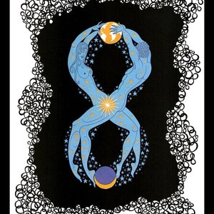 Erte Classic Art Deco Print, Numeral Series "8", Original Vintage Art Print, Ready To Frame, Highly Decorative