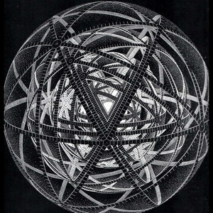 MC Escher Print, Escher Art, &quot;Concentric Rinds&quot;, Circa 1953, Vintage Print, Book Plate Page, Fantasy Illustration, Ready To Frame