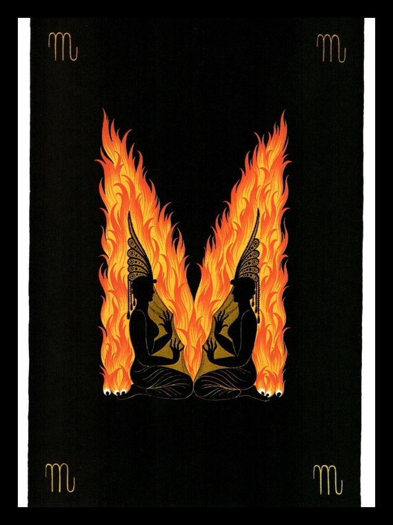ERTE ALPHABET MINIATURE LETTER /'C/' MATTED /& READY TO FRAME OR BUY FRAMED