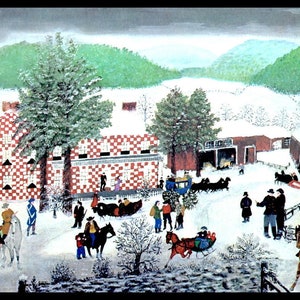 Grandma Moses, Grandma Moses Print, Country Decor, Primitive, Folk Art, Americana, Circa 1945, Vintage Book Page Print