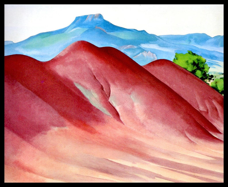 1936 O'Keeffe Print Pedernal And Red Hills Oil Etsy