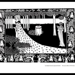 Aubrey Beardsley Print, Art Nouveau, Art Nouveau Print, Art Nouveau Poster, Wall Art,  "La Beale Isoud - From Morte D'Arthur",